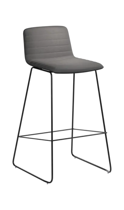 ARCA BAR BLACK, židle barová, látka šedá